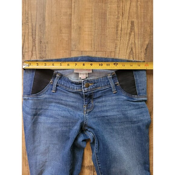 Ingrid & Isabel Women's Maternity Size 6 Blue Skinny Crop Elastic Waist Jeans - Picture 5 of 10